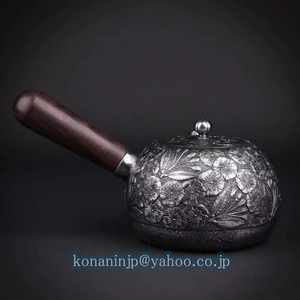 稀少新品☆ 砂鉄 鉄壺 コーティングなし 手作り鉄 やかんを沸かす お茶の道具 600ML
