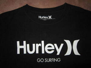 超レア！ Hurley GO SURFING ハーレー サーフィン デカロゴ Tシャツ 黒 S サーフ サーファー SURF