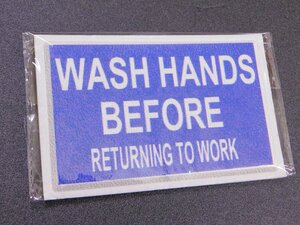 デコサインステッカー【WASH HANDS/手洗い】　壁紙シール　ウォール　アメリカン　≪サイズ 100×153mm≫