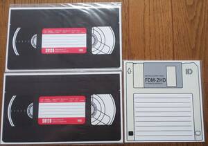 【新品未開封】ポストカード 3枚セット ビデオカセットテープ(VHS)ポストカード 3.5型フロッピーディスク(2HD)ポストカード