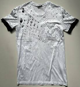 Dior HOMME 2010SS ポケット付きナンバー・アルファベットプリント半袖TシャツXS 美品