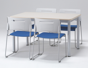 法人限定商品 送料無料 ４人用 会議セット ミーティングセット テーブル チェアセット W1200 D750 H700 テーブル２色 チェア６色あり