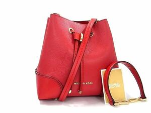 1円 ■極美品■ MICHAEL KORS マイケルコース レザー 2WAY ハンドバッグ ショルダーバッグ 肩掛けかばん レディース レッド系 AY3569