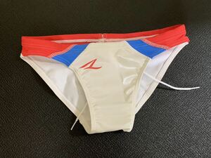 【美品】 aqux 競パン 白ベース Lサイズ