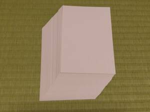 【100枚入】（送料出品者負担）はがき大用紙（100×148mm）　コスモス色、無地　少し薄い　　案内状、挨拶状、QSLカード用紙