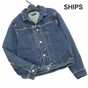 22SS★ SHIPS シップス 通年 USED加工♪ スーパー ストレッチ デニム ジャケット Gジャン Sz.S　レディース　K3T01096_B#O