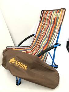 SH240501-03S/ ロゴス ストライプ あぐら チェア ポケットプラス LOGOS キャンプ アウトドア 折りたたみ 折り畳み 携帯 椅子 BBQ