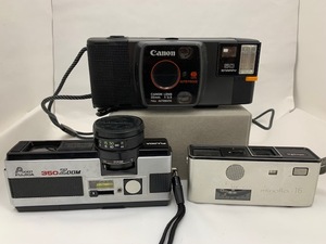 ☆1000円スタート☆　Canon SNAPPY50 FUJICA　350　ZOOM　minolta-16　コンパクトカメラ　おまとめ　3点　◆23958