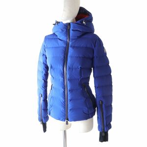 極美品★正規品 MONCLER GRENOBLE モンクレール グルノーブル 19-20AW CHENA GIUBBOTTO ZIP UP フード付 ダウンジャケット 青×赤 0