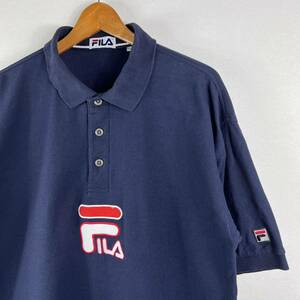 ビンテージ 90s【FILA】フィラ ポロシャツ L 古着 グラントヒル イタリア ボルグ 刺繍ロゴ ダンス ラッパー Boogie Dru Down NAS BIGGIE