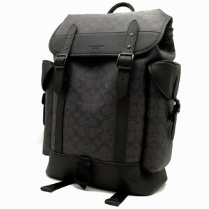 送料無料 新品未使用 COACH コーチ メンズ リュック バックパック ヒッチ バックパック シグネチャー C7673 ブラック