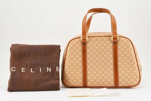 1円 CELINE ヴィンテージ セリーヌ マカダム コーティングキャンバス レザー ハンドバッグ ミニボストンバッグ ロゴ 24-1384