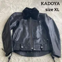 【極✨美品】KADOYA カドヤ レザー ライダースジャケット ボア 黒 XL