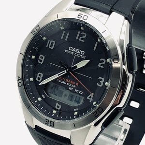 3453♭CASIO カシオ 腕時計 WVA-M640-1A2JF ウェーブセプター 電波ソーラー 多言語曜日表示 10気圧防水 メンズ ブラック【0430】