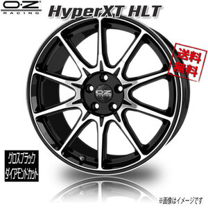 OZレーシング HyperXT HLT グロスブラックダイアモンドカット 22インチ 5H114 10.5J+53 1本 業販4本購入で送料無料