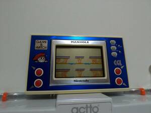 【美品】任天堂ゲームウォッチ　ニューワイド・マンホールCGL版　★Nintendo GAME&WATCH MANHOLE NH-103