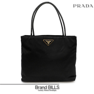 美品 PRADA プラダ テスート トートバッグ BR3854 ナイロン エナメル ネロ ブラック ゴールド金具 トライアングルロゴ