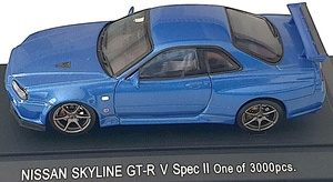【人気色!】Ж EBBRO 1/43 スカイライン SKYLINE GT-R R34 V-spec II Nissan Metallic BLUE メタブルー エブロ Ж GTB C10 C110 R32 R33