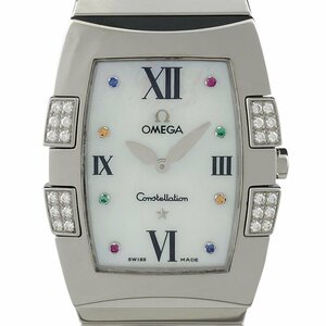オメガ OMEGA コンステレーション クアドレラ 1586.79 腕時計 SS ダイヤモンド クォーツ ホワイト レディース 【中古】
