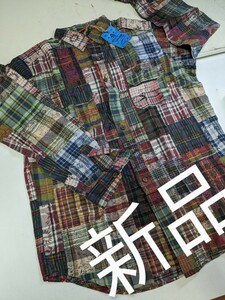 4178　Polo　Ralph Lauren　カジュアル　新品　サイズL　チェック　長袖パッチワークシャツ