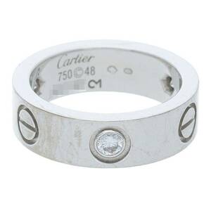 カルティエ Cartier LOVE RING ラブリング サイズ:8号 K18WGハーフダイヤリング 中古 SS13