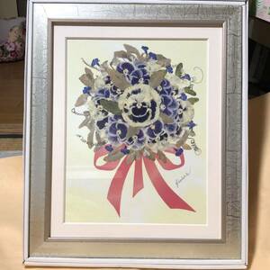 ☆未使用保管品　ふしぎな花倶楽部　押し花額　ハンドメイド　壁飾り　壁掛け　箱有り　