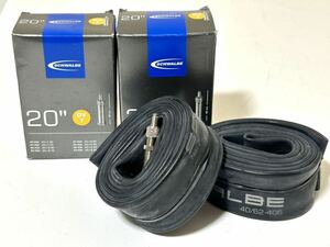 【送料無料特価】20インチ英式チューブ Schwalbe DV7 20×1.50-2.40 バルブ長40mm 新品2個セット《ETRTO406》