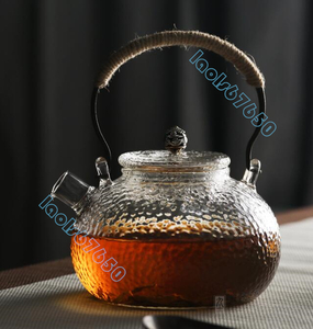 お茶の道具 提梁グラス瓶 日本茶用品 手作り コーティングなし グラス瓶 やかんを沸かす ティーポット 630ML