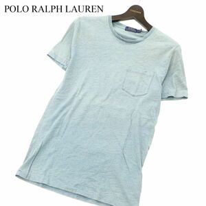 POLO RALPH LAUREN ポロ ラルフローレン 春夏 半袖 刺繍★ インディゴ ポケット カットソー Tシャツ Sz.SP　メンズ　C3T05350_6#A