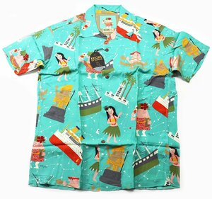 SUN SURF (サンサーフ) KEONI OF HAWAII アロハシャツ “ハワイへ行こう！” by 柳原良平 SS36988 未使用品 size L / アンクルトリス