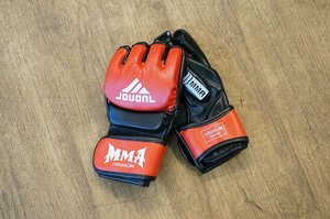 MMA エムエムエー ボクシングトレーニンググローブ トレーニング用品 マジックテープ式 オープンフィンガー 男性大人用 中古品 1016239