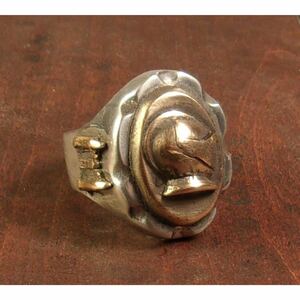 超希少!VINTAGE MEXICAN BIKER RING KNIGHTS HEAD USA HTCビンテージメキシカンバイカーリングナイトヘッド 18.5号 