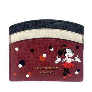 【即決】 ケイトスペード KATE SPADE ディズニー ミニー マウス パス ケース カード 入れ PVC レッド マルチ PWR00244 レディース 美品