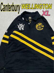 激レア ウェリントン カンタベリー ラガーシャツ XL 刺繍　WELLINGTON Canterbury ラグビー 