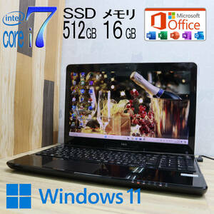 ★美品 最上級4コアi7！新品SSD512GB メモリ16GB★LS350/M Core i7-2670QM Webカメラ Win11 MS Office2019 Home&Business★P69526