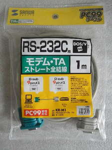 サンワサプライ　PC99ケーブル　モデム・TA　ストレート全結線　1ｍ　RS-232C用　品番KR-M1