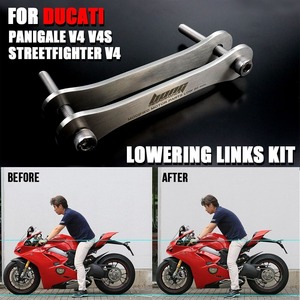 送料無料 Ducati ドゥカティ パニガーレ V4/S ストリートファイター V4 調整可能 下降リンクキット 20mm ステンレススチール