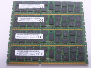 メモリ サーバーパソコン用 1.5V Micron PC3-14900R(DDR3-1866R) ECC Registered 16GBx4枚 合計64 GB 起動確認済みです③
