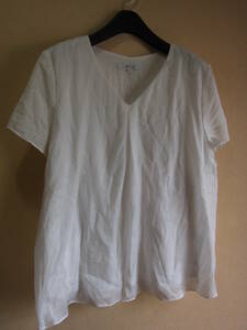 特大 サイズ44 アンタイトル UNTITLED カットソー Tシャツ トップス 大きいサイズ レディース 白系 タ46