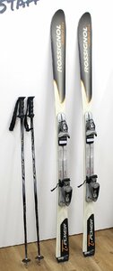 ROSSIGNAL/ロシニョール T-power PLEASURE 10.5 スキー板 158cm ビンディング,ストック付き ホワイト ウィンタースポーツ 冬季 中古