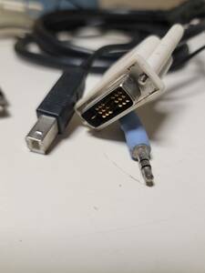 モニターケーブル DVI、音声・USB付き パソコンケーブル 中古品 動作未確認