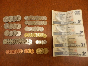 貨幣 硬貨 海外古銭 紙幣 24 / シンガポール SINGAPORE セント ドル 重量:276.9g まとめて大量set