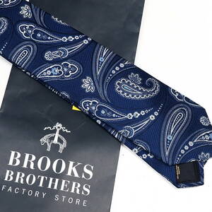 45730-520　ペイズリー柄　Brooks Brothers ブルックブラザーズのネクタイ　ブルー　ネイビー　送料は折って良ければ520円～