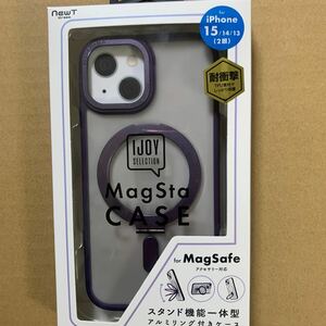 SUNCREST サンクレスト iPhone 15/14/13 NEWT マグスタケース MagSafe対応 耐衝撃 スタンド一体型ケース パープル i37FiJS06