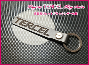 ターセル L1 L2 L3 L4 L5 レストア マフラー ヘッドライト フロント リア バンパー TERCEL ロゴ ジェットブラックレザー キーホルダー