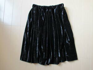 キャサリンコテージ　ベロア　ギャザースカート　サイズ140　黒　女の子