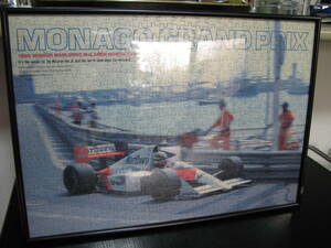 完成品　額付F1 ジグソーパズル　1989モナコ アイルトン・セナ 500ピース サイズ約364mm×515mm　MONACO GRAND PRIX WINNER MARLBORO