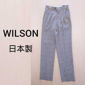 WILSON チェックパンツ ゴルフ ウィルソン タグ付き未使用新品 日本製 ウールパンツ スラックス w76
