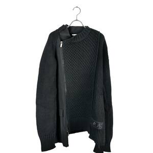Dior x Sacai Knit Hybrid Jacket Technical Wool Cotton Cashmere (Black)