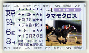 ★非売品 タマモクロス 天皇賞（秋） 単勝馬券型 カード ＪＲＡ Gate J. 名馬カード 南井克巳 天皇賞（春） 写真 画像 競馬カード 即決